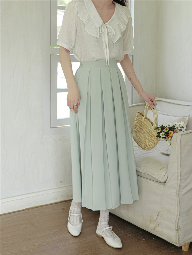 Spring Pleated Midi Skirt (4 Colors)