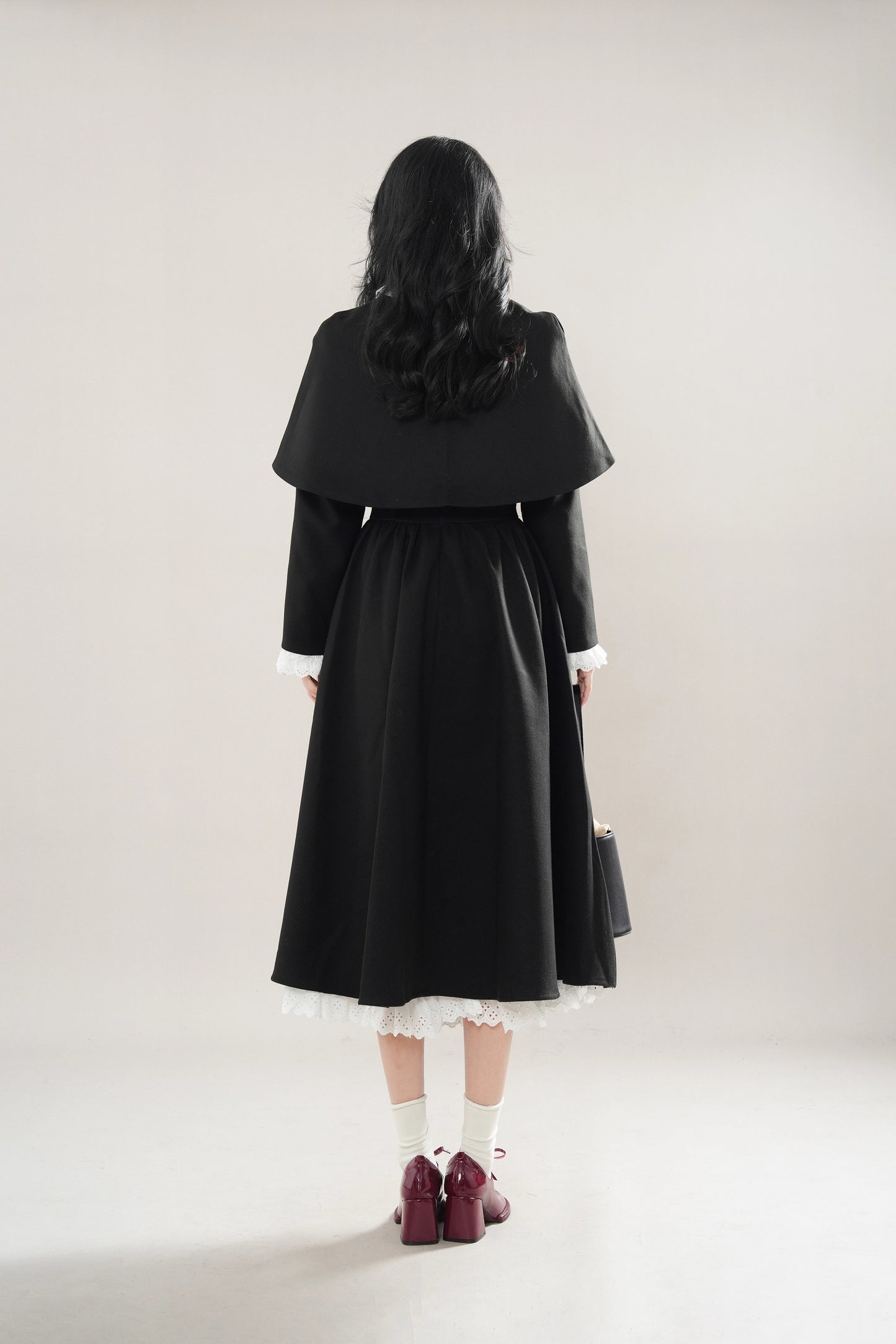 Kuromi Capelet Midi Dress (Black)