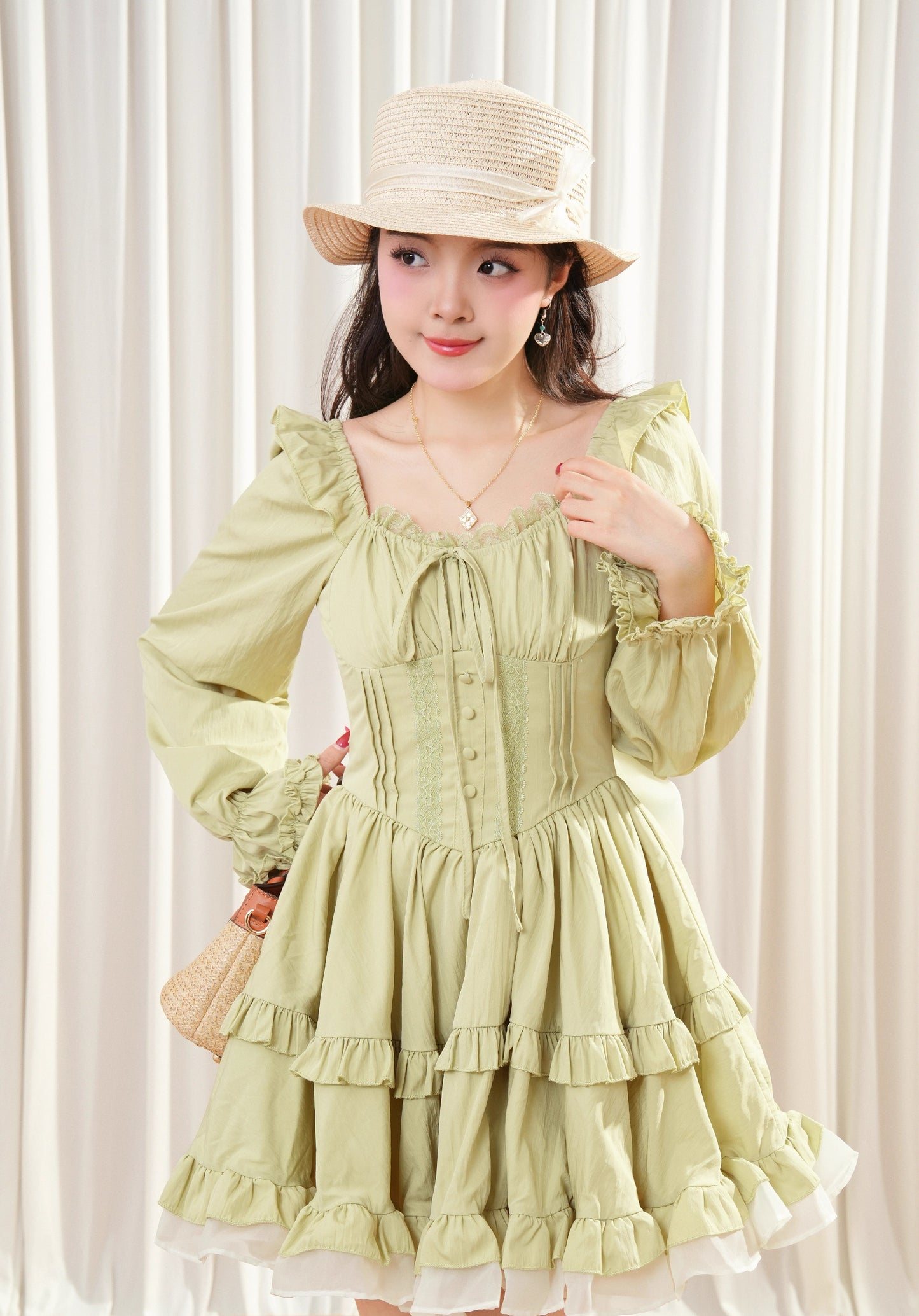 Leafy Gift Mini Dress (Green)