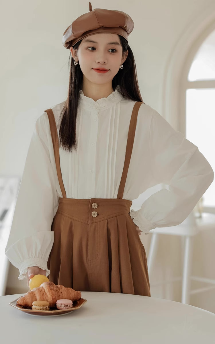 Midi Suspender Skirt (Mustard)