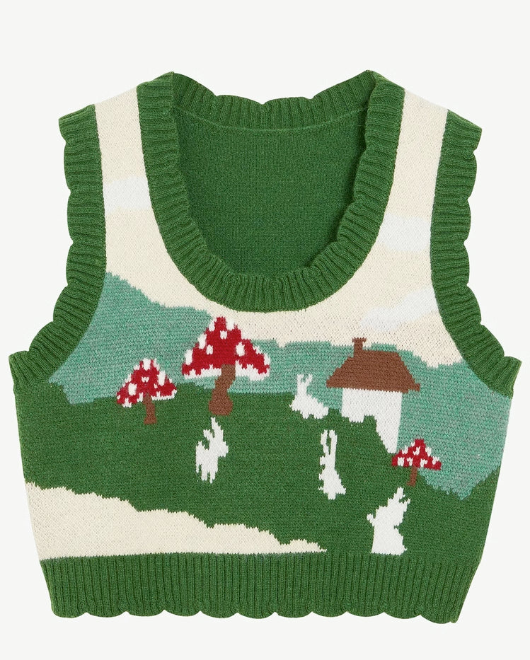 Mushroom Bunny Vest (Green)
