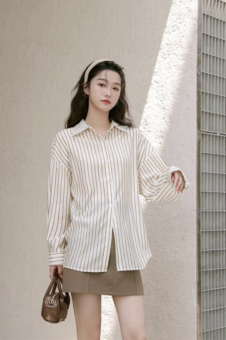 Basic Stripe Button Down Shirt (3 Colors)