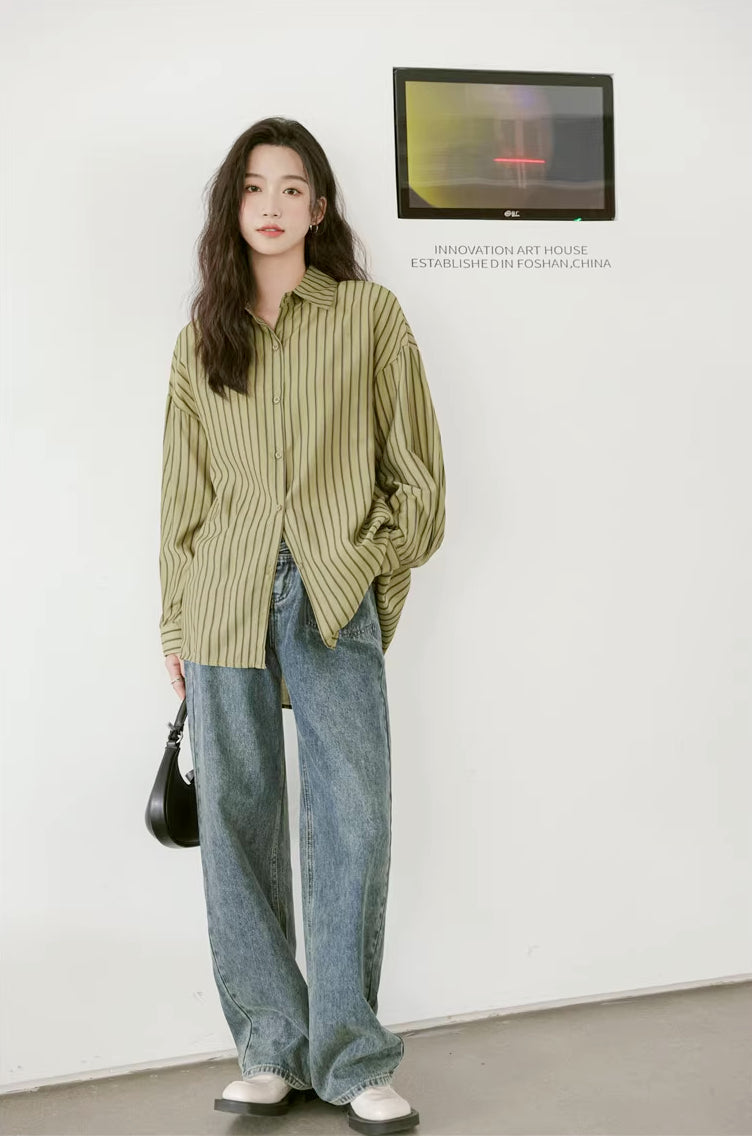 Basic Stripe Button Down Shirt (3 Colors)