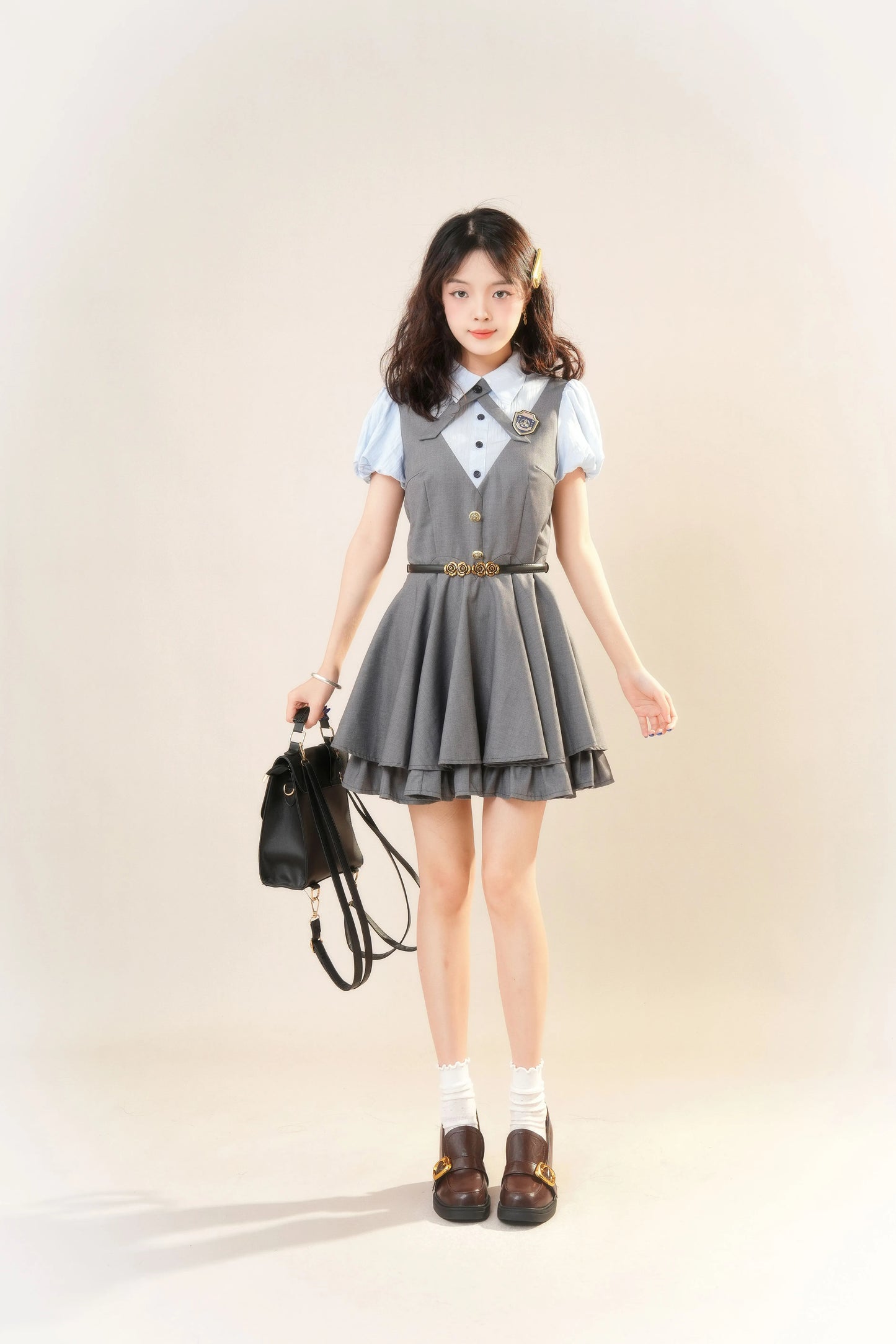 Summer Cadet Mini Twofer Dress (Blue/Gray)