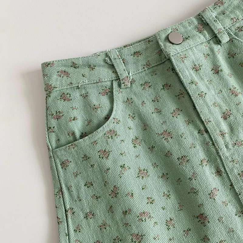 Spring Floral Twill Skirt (3 Colors)