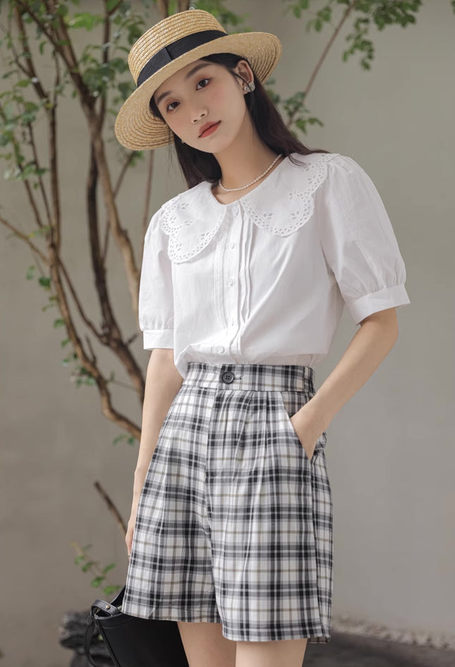 Broderie Collar Blouse (2 Colors)