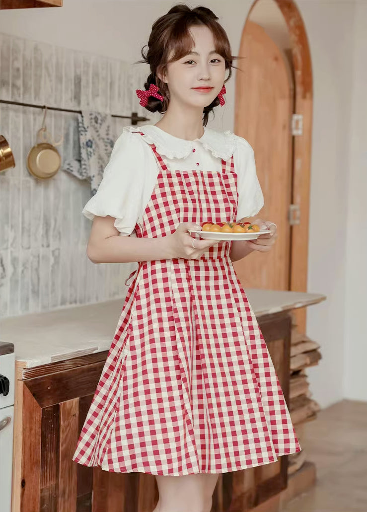 Gingham Twofer Mini Dress (2 Colors)