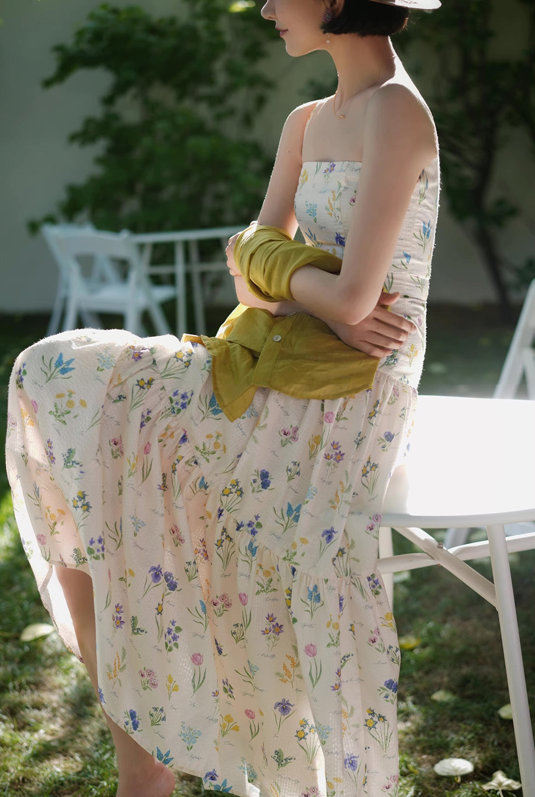 Floral Poetry Cami Maxi Dress (White)