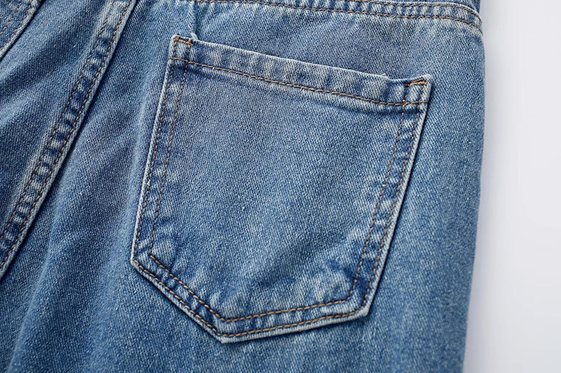 Popping Daisy Embroidered Jeans (Dark Denim)