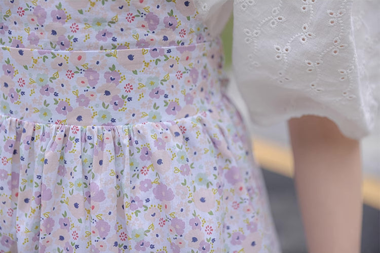 Pastel Garden Pinafore Dress (Purple)