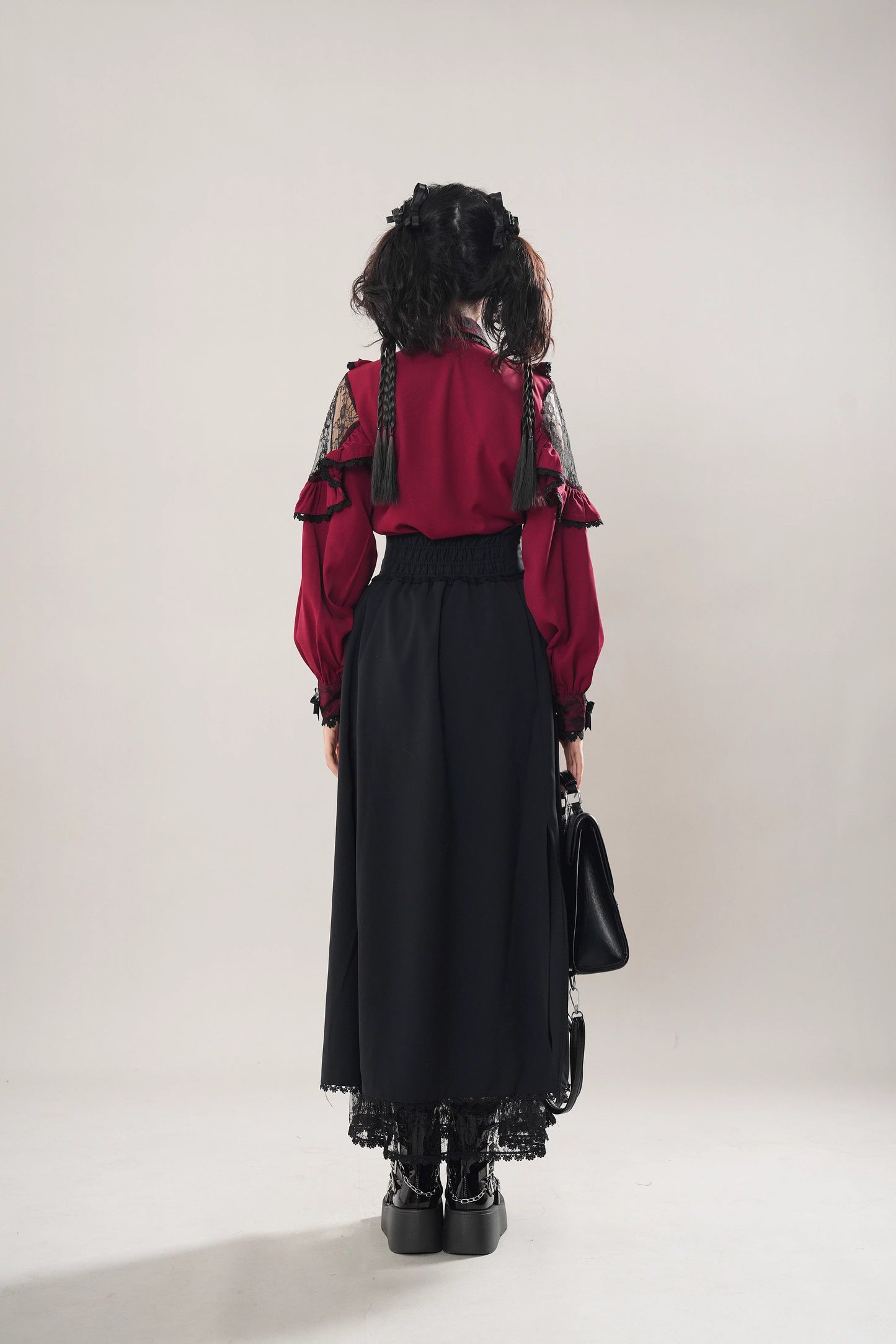 My Villain Arc Blouse & Skirt (Maroon/Black)