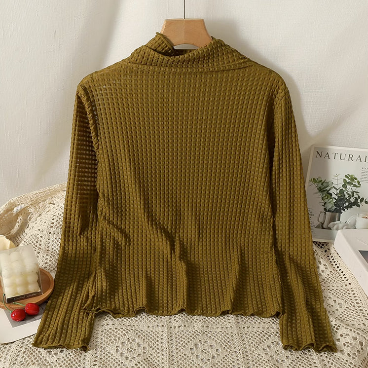 Waffle Crepe Layering Shirt (5 Colors)