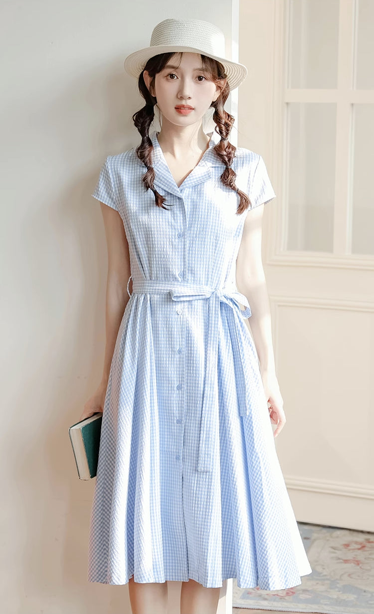 Classic Gingham Shirt Dress (2 Colors)