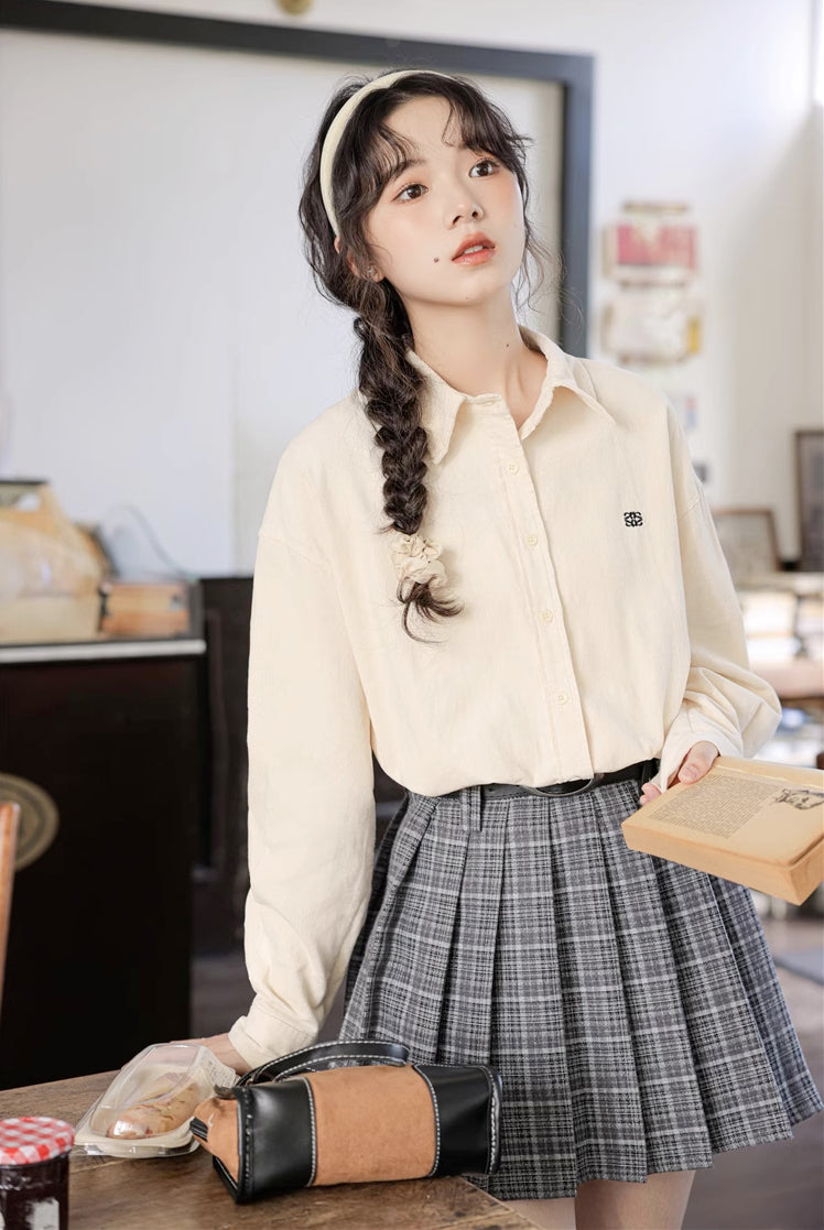 Cinnamon Plaid Belted Tennis Skirt (3 Colors)