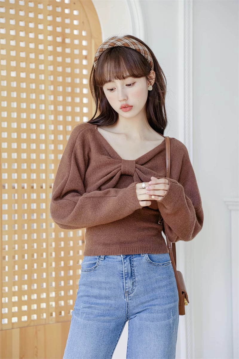 Bow Front Sweater (8 Colors)