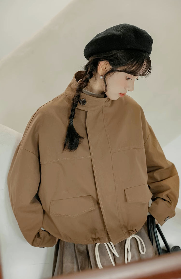 Cropped Worker Utility Jacket (2 Colors)