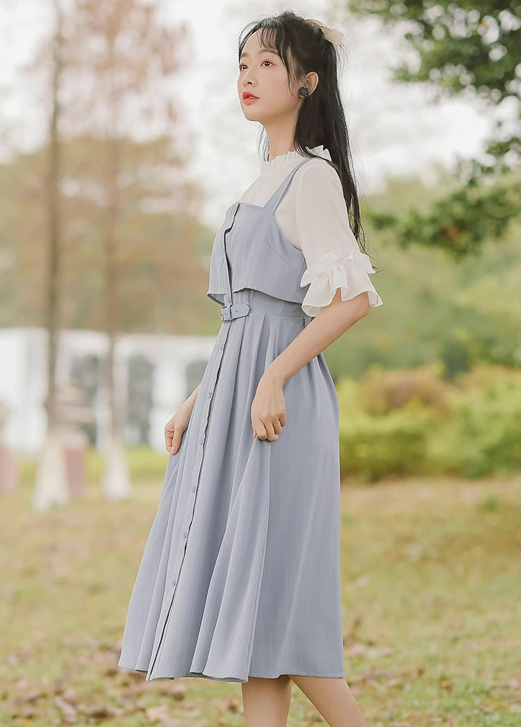 Button Up Stripe Midi Dress (3 Colors)