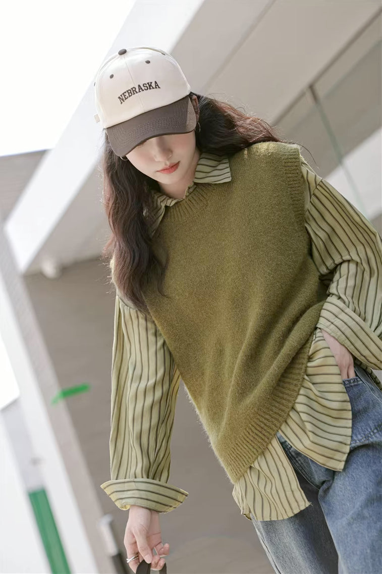 Basic Stripe Button Down Shirt (3 Colors)