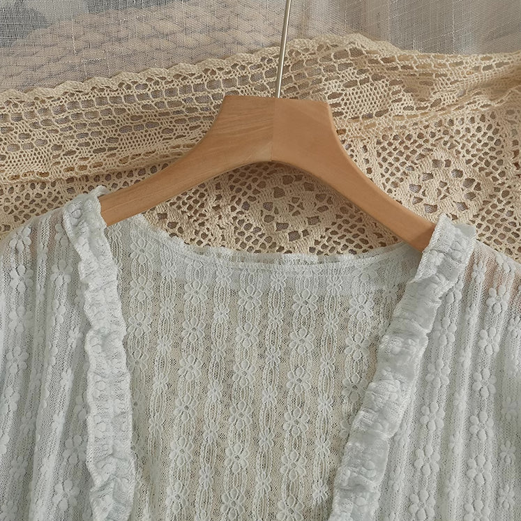 Sheer Floral Lace Cardigan (4 Colors)