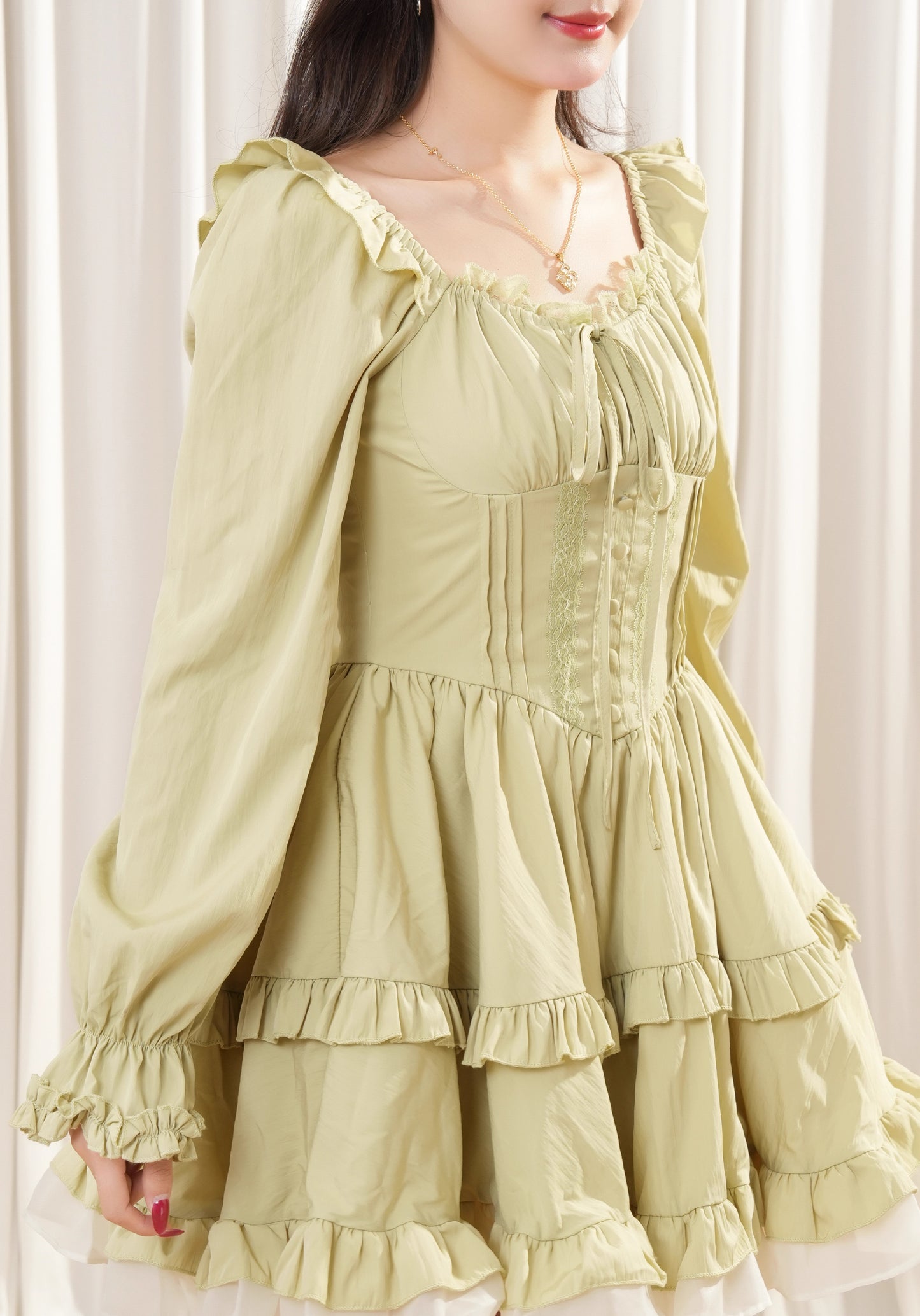 Leafy Gift Mini Dress (Green)
