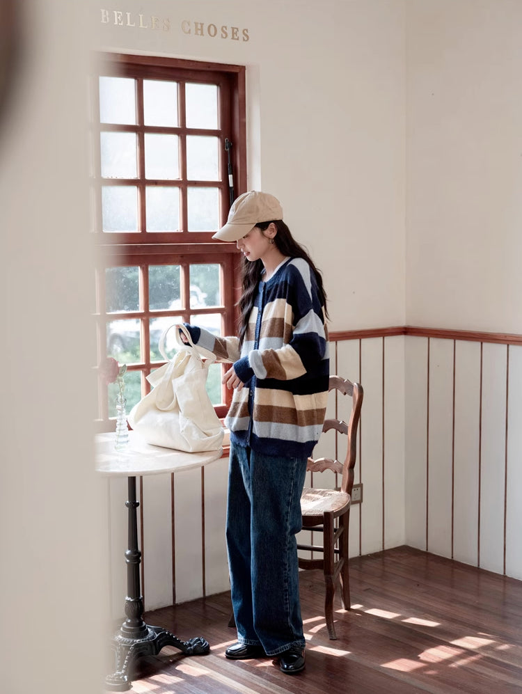Retro Stripe Cardigan (2 Colors)