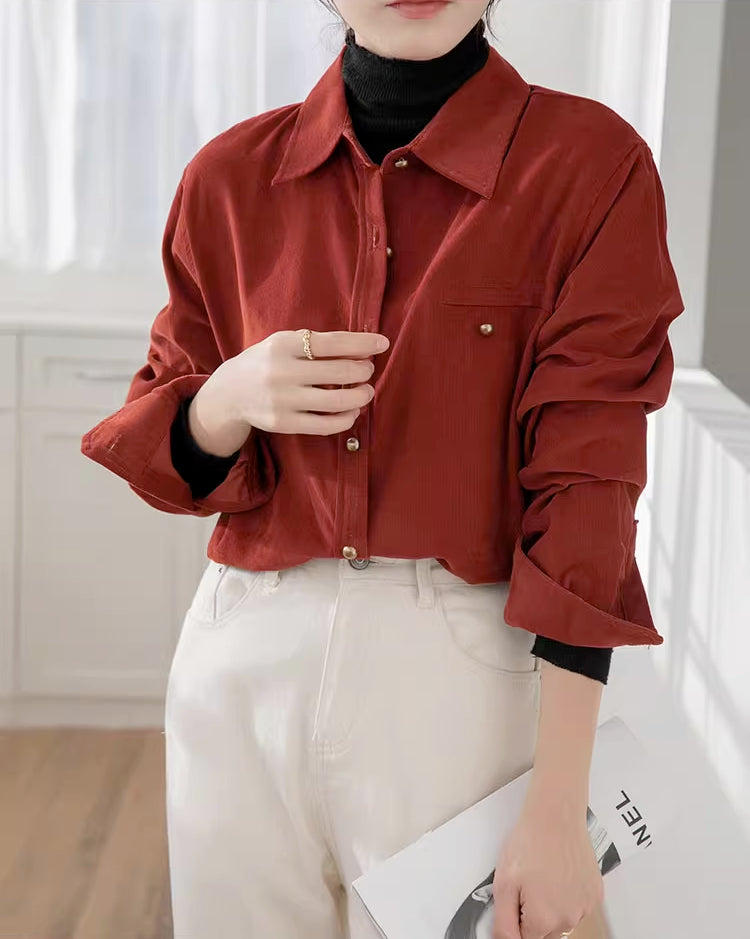 Maple Woven Button Up Shirt (2 Colors)