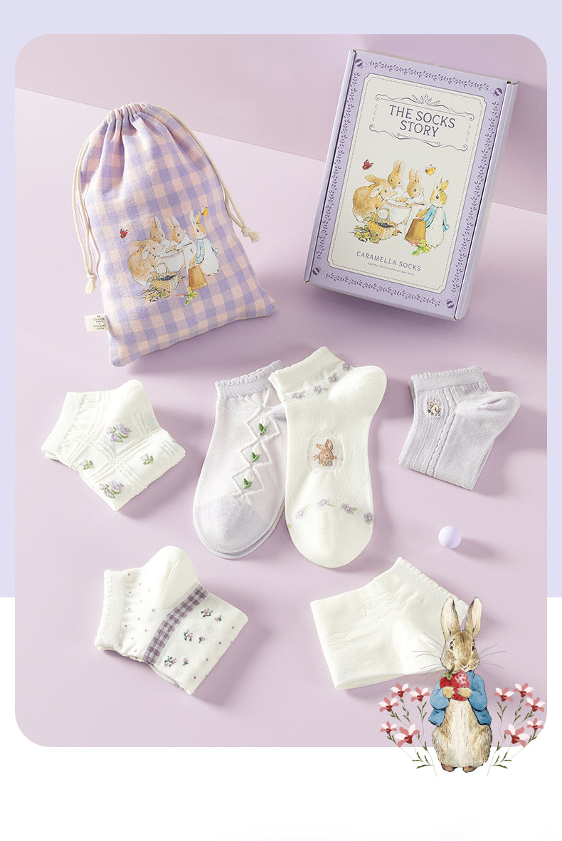 Spring Peter Rabbit Ankle Socks Set (Purple)