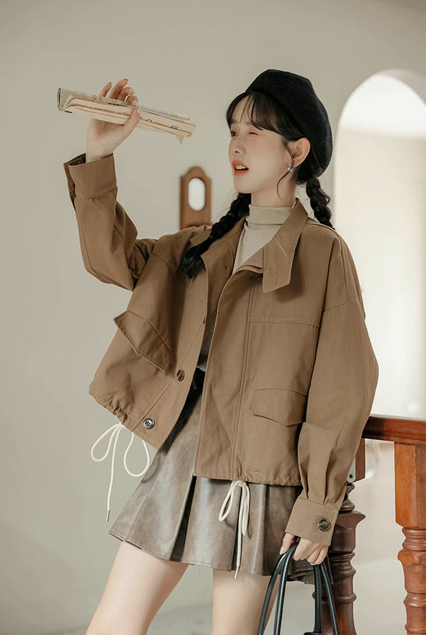 Cropped Worker Utility Jacket (2 Colors)