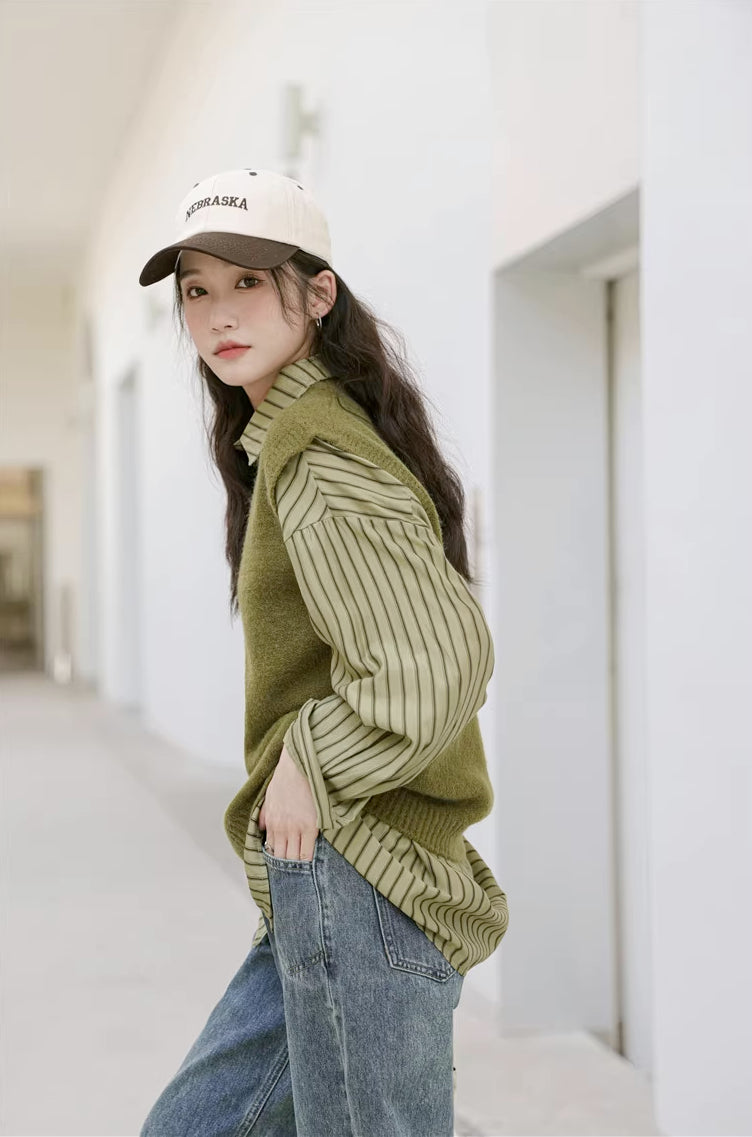 Basic Stripe Button Down Shirt (3 Colors)