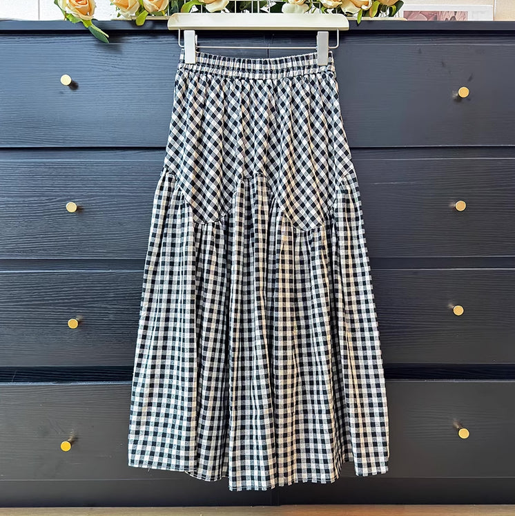 Gingham Midi Skirt (4 Colors)