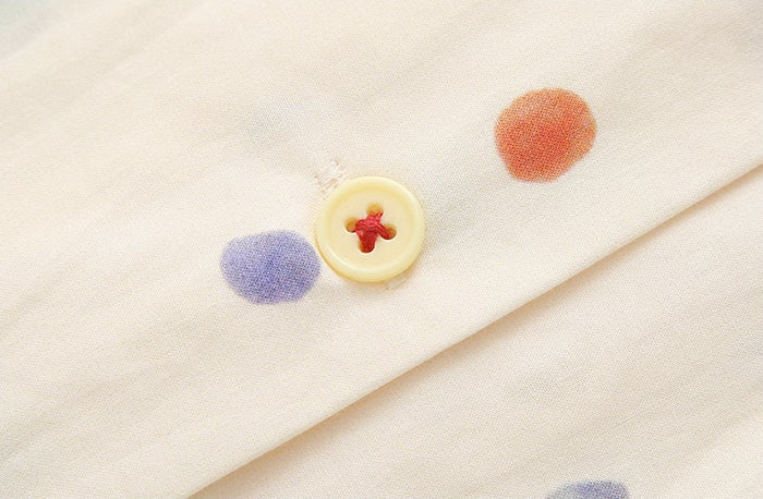Skittles Polka Dot Shirt Dress (Cream)