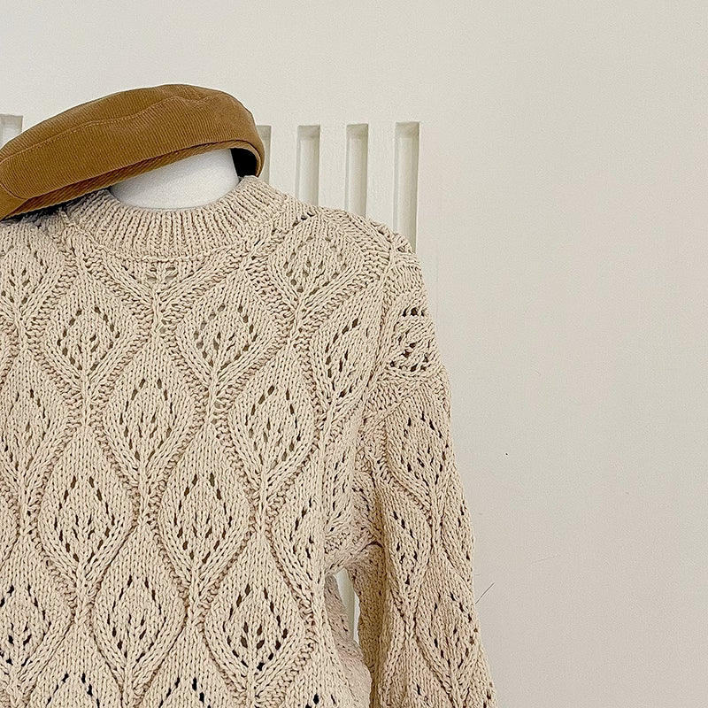Open Knit Crochet Sweater (2 Colors)
