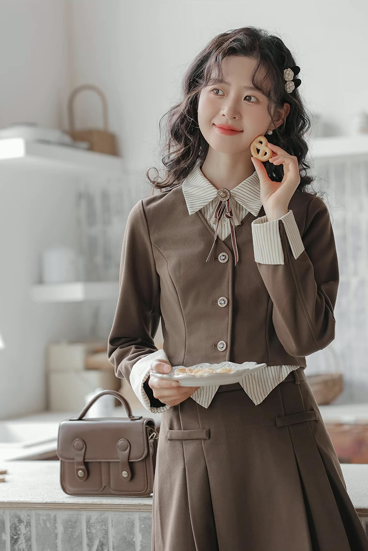 Academia Two-Piece Set (Brown)