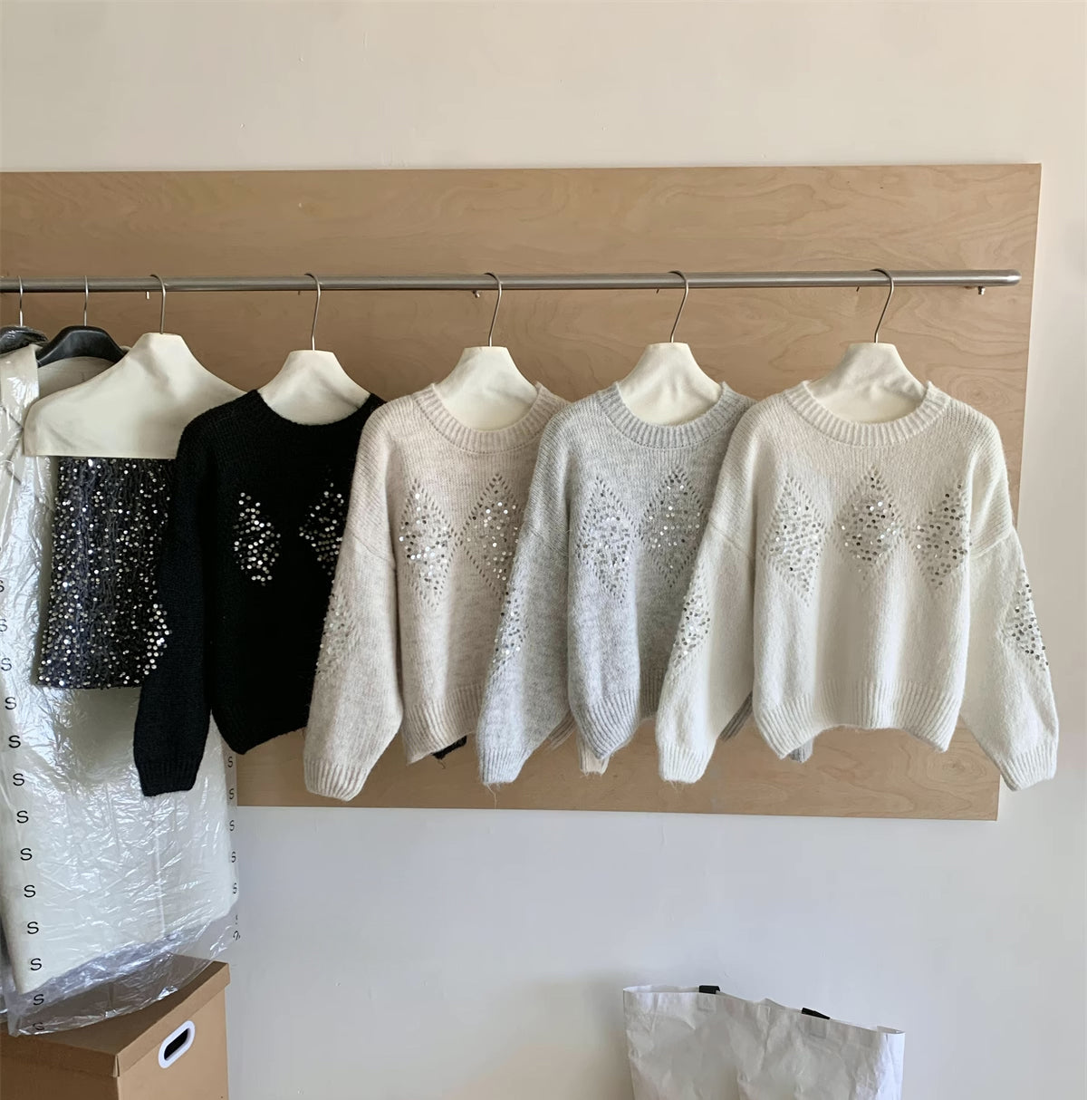 Sequin Diamond Sweater (4 Colors)