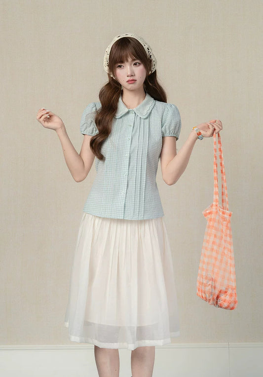 Gingham Fresh Blouse (Mint)