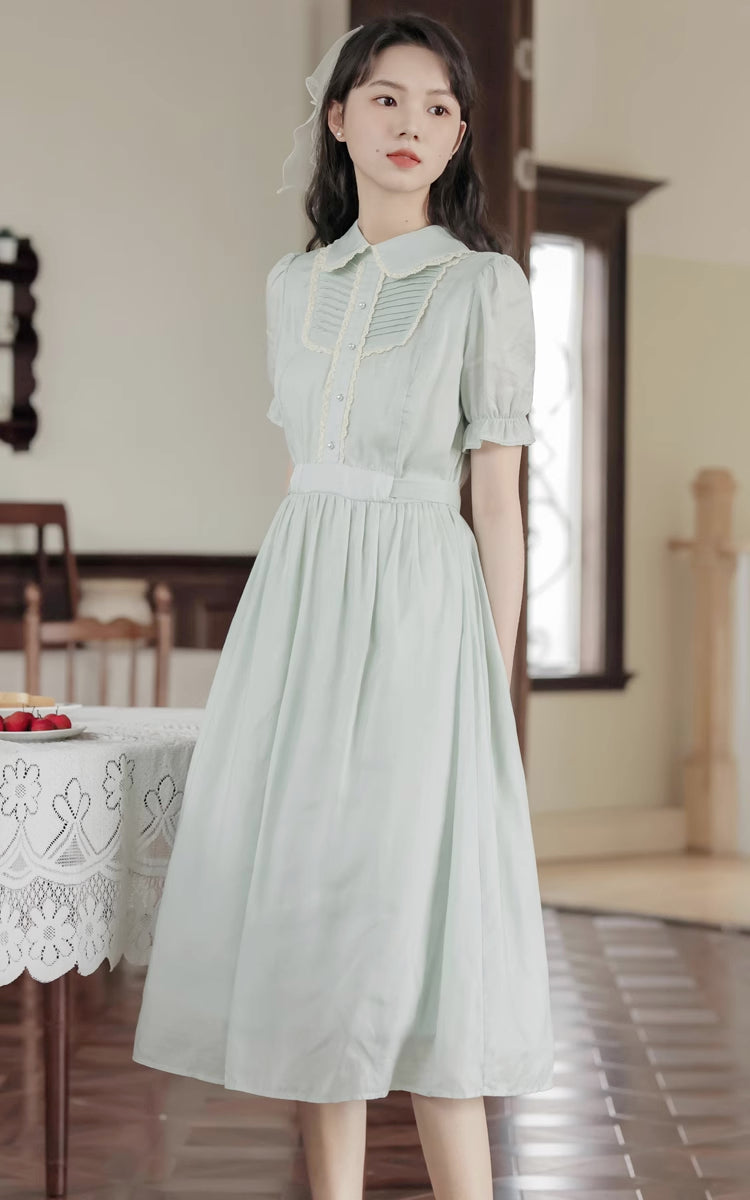 Sunday Tea Midi Dress (Eggshell Blue)