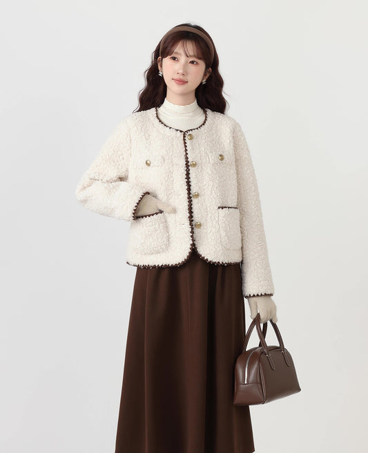 Faux Sherpa Wool Jacket (Cream)