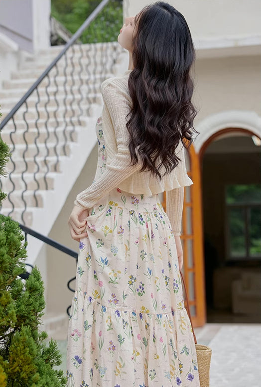 Floral Poetry Cami Maxi Dress (White)