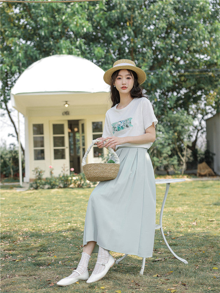Spring Pleated Midi Skirt (4 Colors)