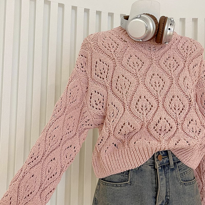 Open Knit Crochet Sweater (2 Colors)