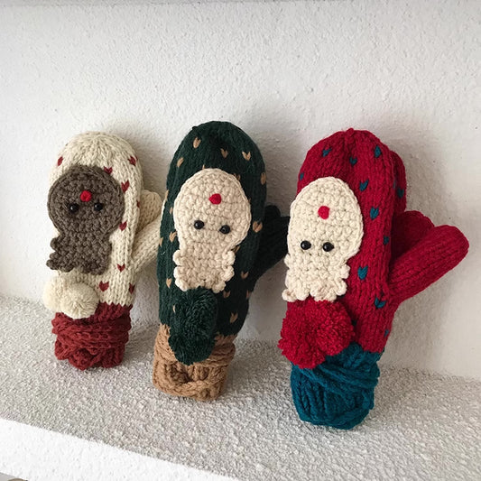 Reindeer Crochet Mittens (10 Colors)