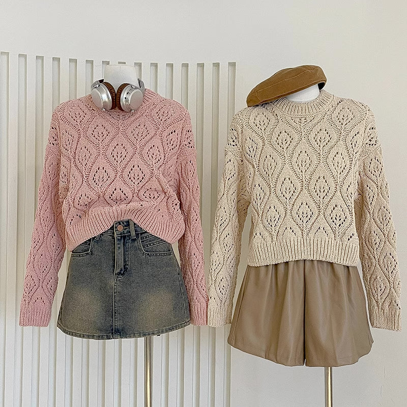 Open Knit Crochet Sweater (2 Colors)
