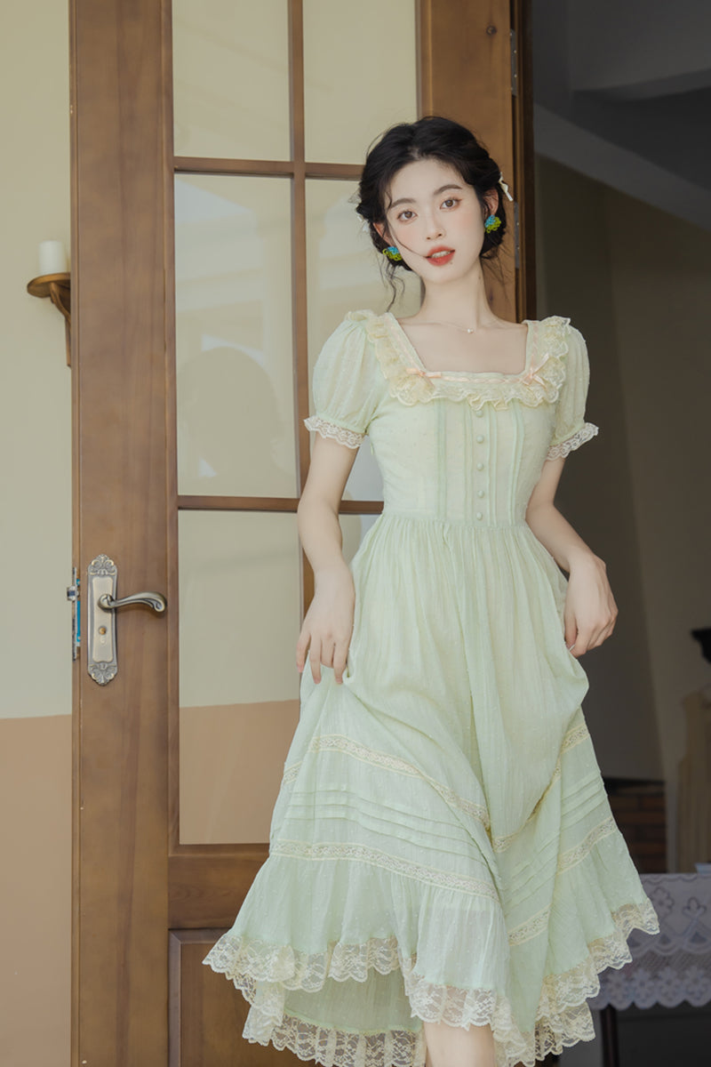 Sorbet Lace Midi Dress (Mint)