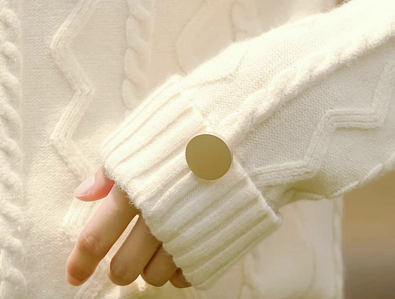 Ziggy Mock Neck Sweater (Cream)