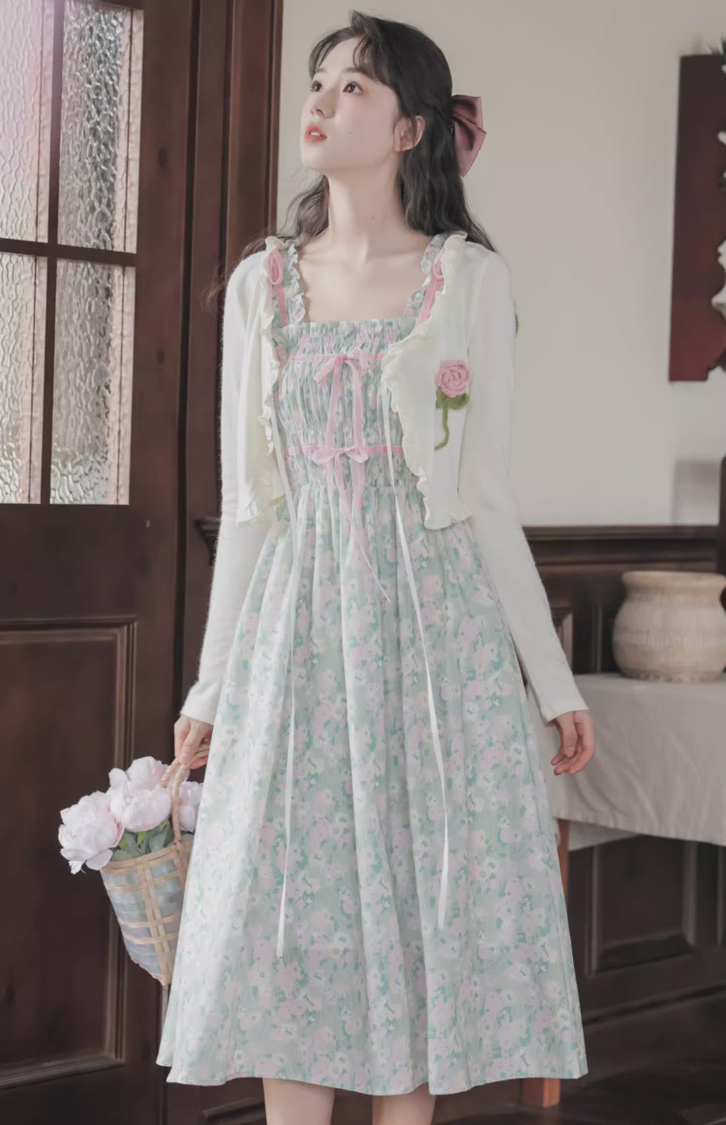 Marshmallow Floral Cami Dress (Mint/Pink)