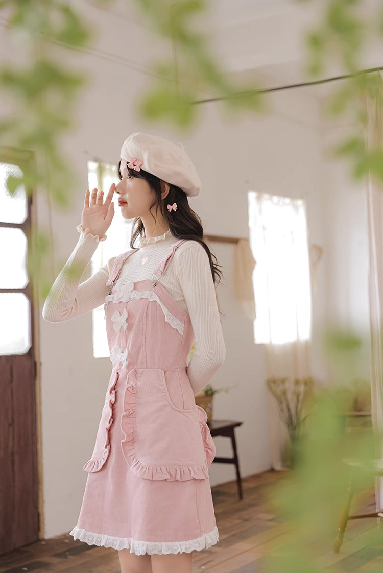 Sweet Little Baker Mini Pinafore Dress (Pink)