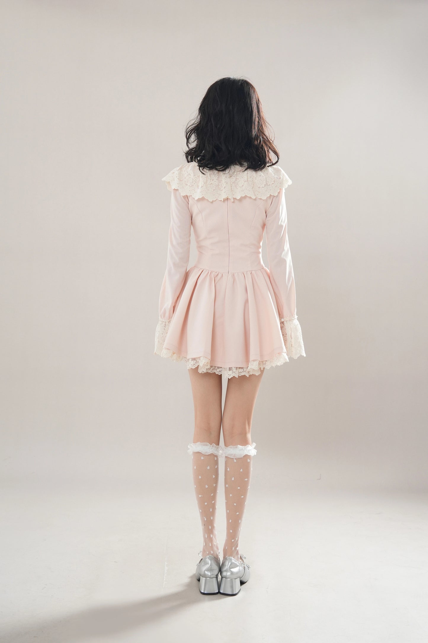 Ballet Lace Up Mini Dress (Pink)