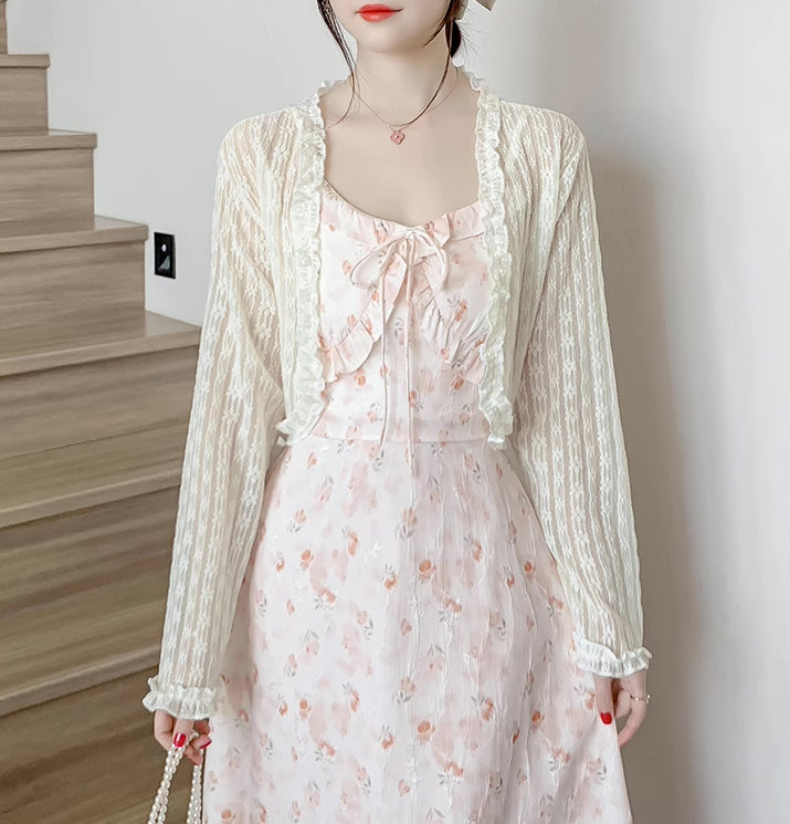 Sheer Floral Lace Cardigan (4 Colors)