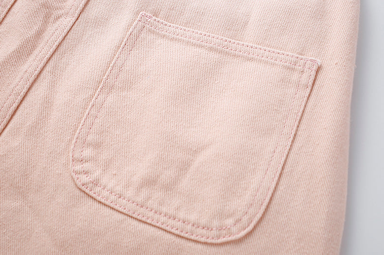 Sweet Heart Short Overalls (Pink)