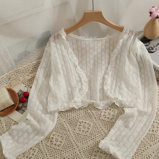 Sheer Floral Lace Cardigan (4 Colors)